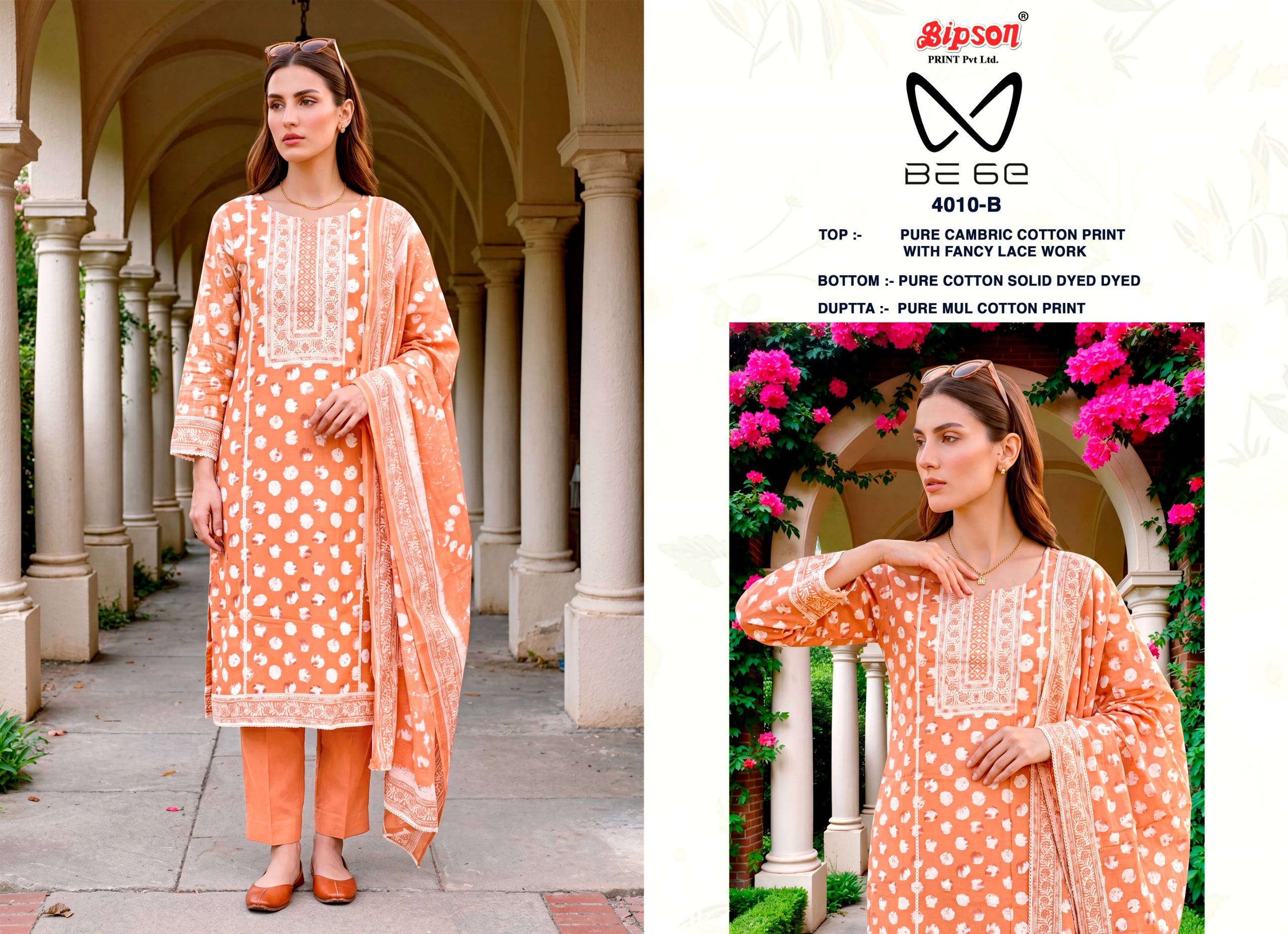 BE 6E - 4010 Series By BIPSON PRINTS Stylish Beautiful Colourful Pure Cotton Dresses At Wholesale Price